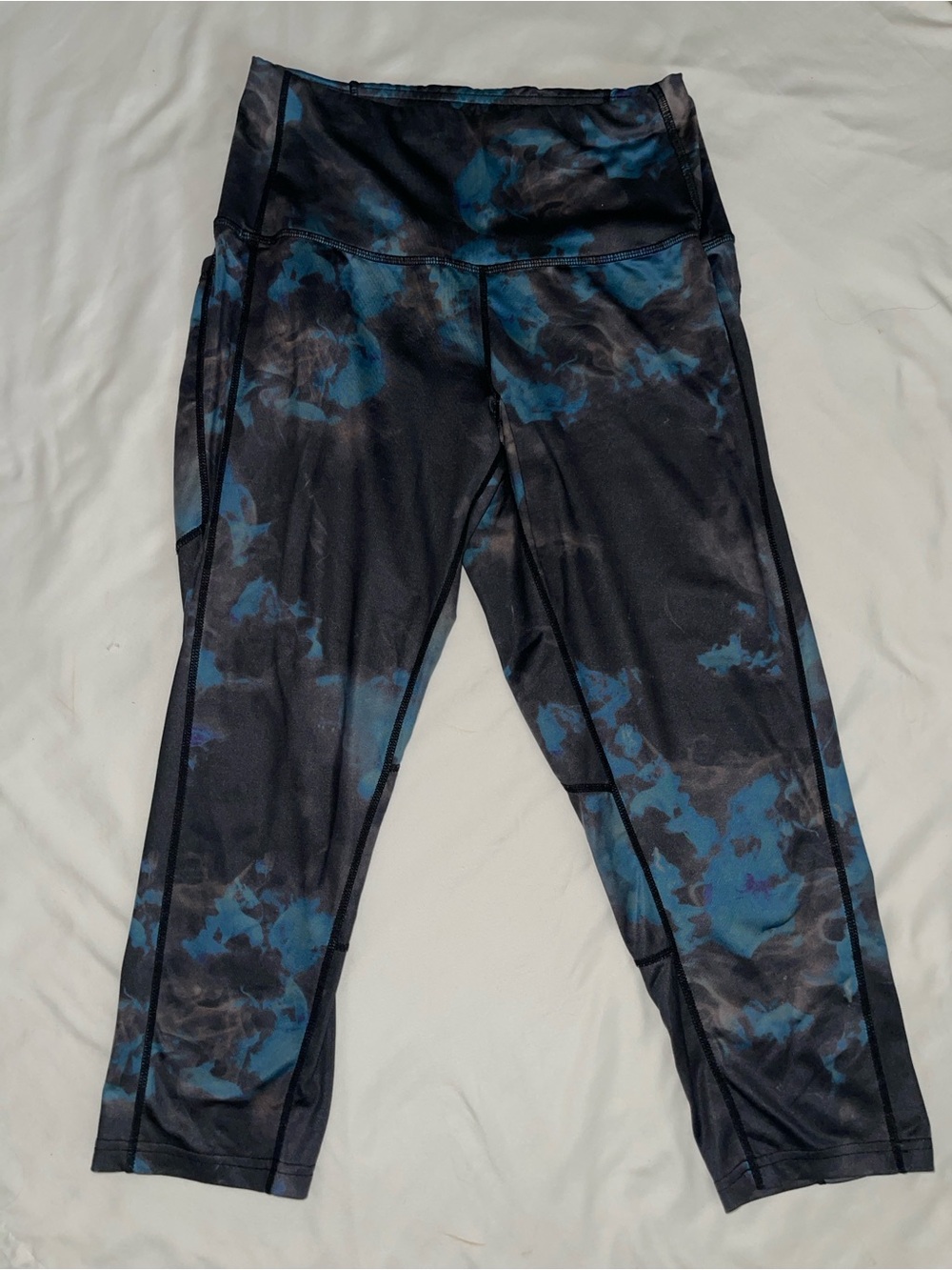 NeonySweets Women’s Black & Blue Tie-Dye Leggings Yoga Pants Sz M SKU: 0916-32